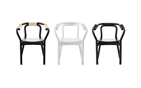 Knot Chair 3 row Black White